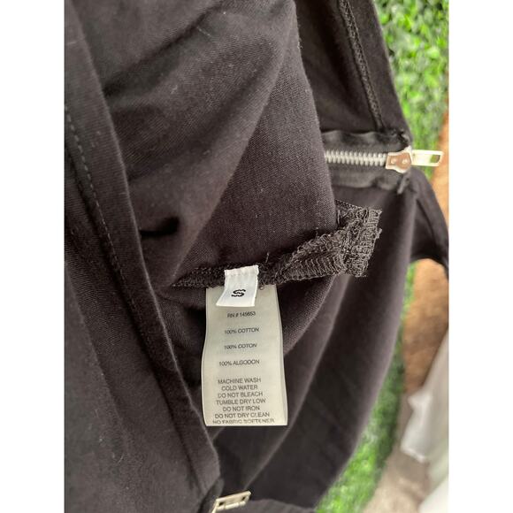 House of Harlow 1960, Black Blouse, Side Zippers, Women’s Size S - Picture 4 of 5